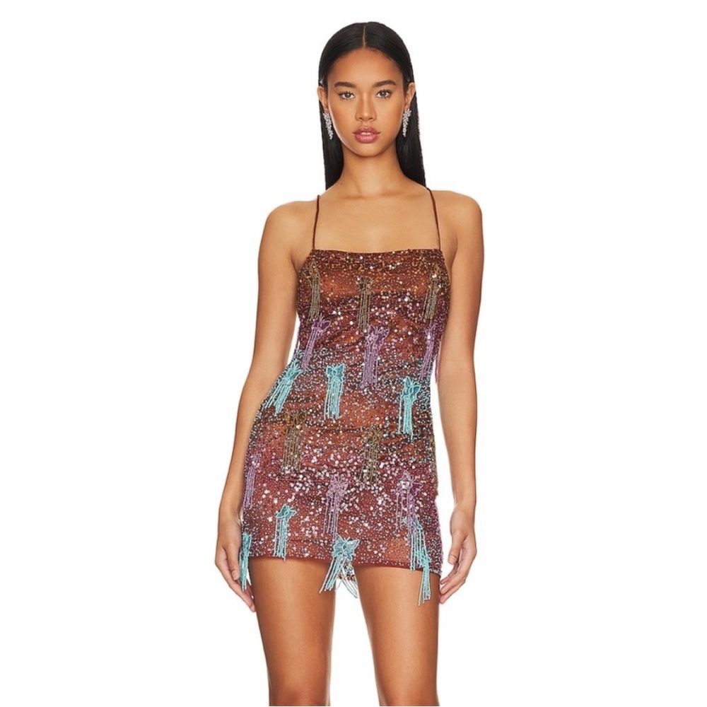 NWT LPA Barbi Beaded Micro Dress Size XXS